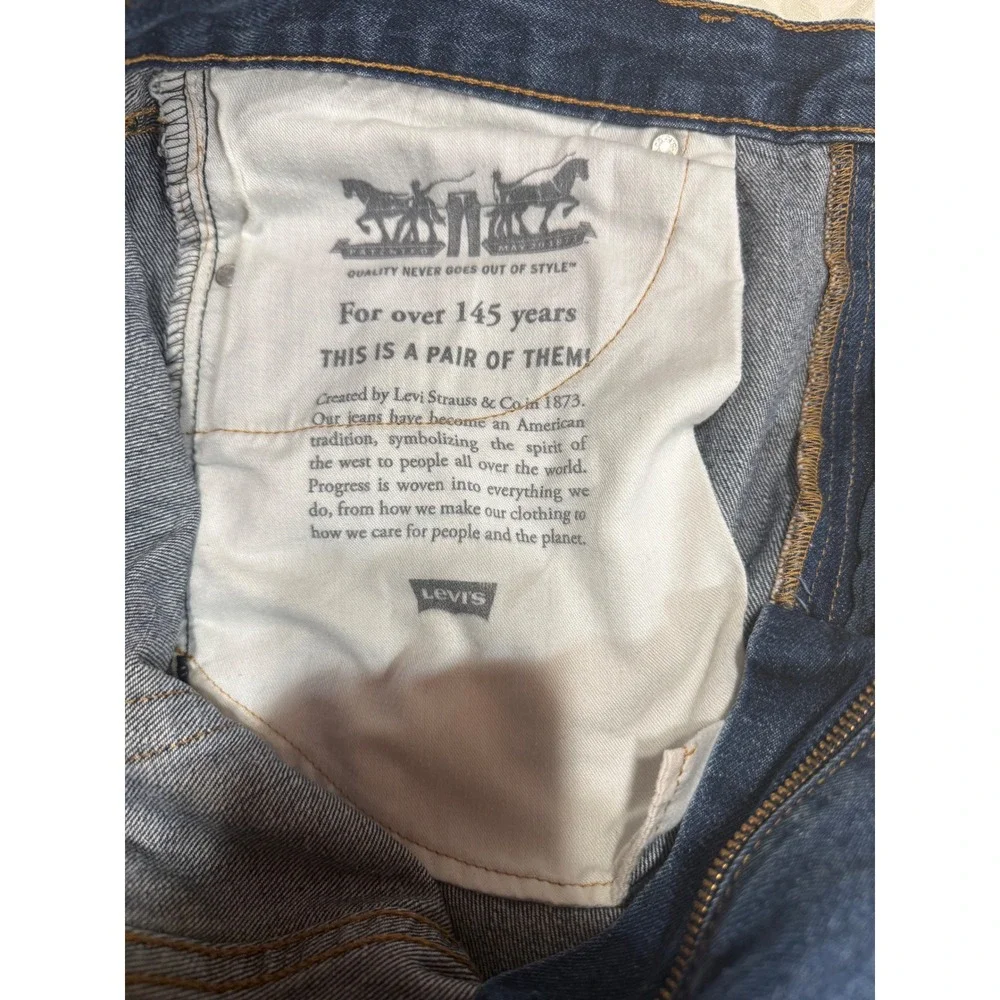 Levi's 505 Regular Fit Jeans Mens 34x29 Blue Straight Leg‎ Denim Pants Grunged